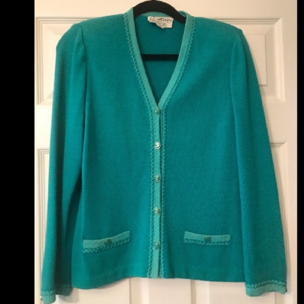 St John teal jacket size 4